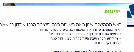 ראש הממשלה שרון רואה חשיבות רבה בישיבת מרכז שתדון בנושאים החברתיים. צילומסך מאתר הליכוד